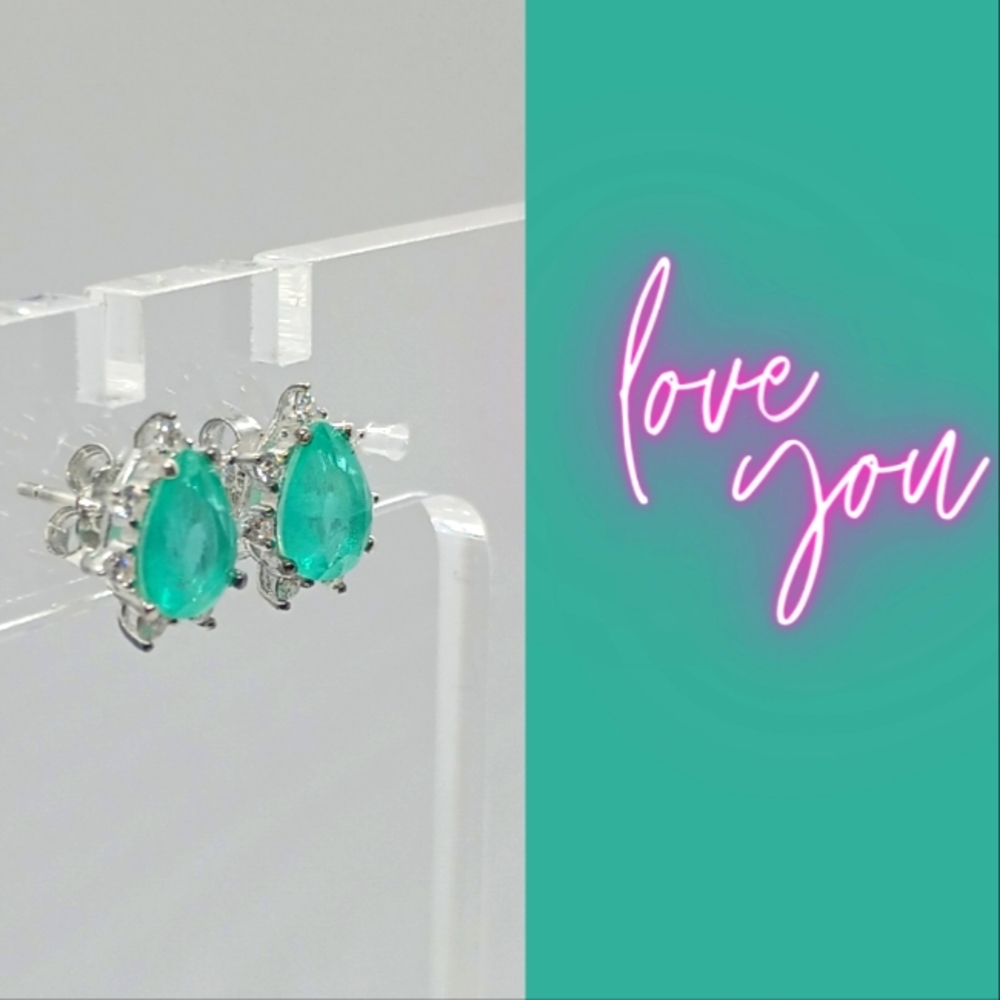 Paraíba Tourmaline Studs Earrings .925 Silver